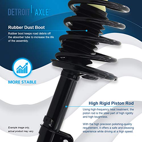 Image of Detroit Axle - Front End 12pc Suspension Kit for 1998-2002 Chevy Prizm 1996-1997 Geo Prizm 2 Ready Struts 2 Lower Control Arms 2 Ball Joints 4 Inner Outer Tie Rods 2 Sway Bars Replacement