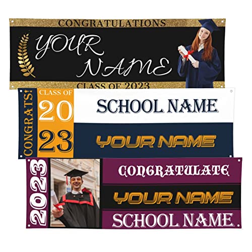 Graduation Banner 2024 Personalized Graduation Banner with Photo Name Custom Banner Sign for High School College Party Decorations and Celebration