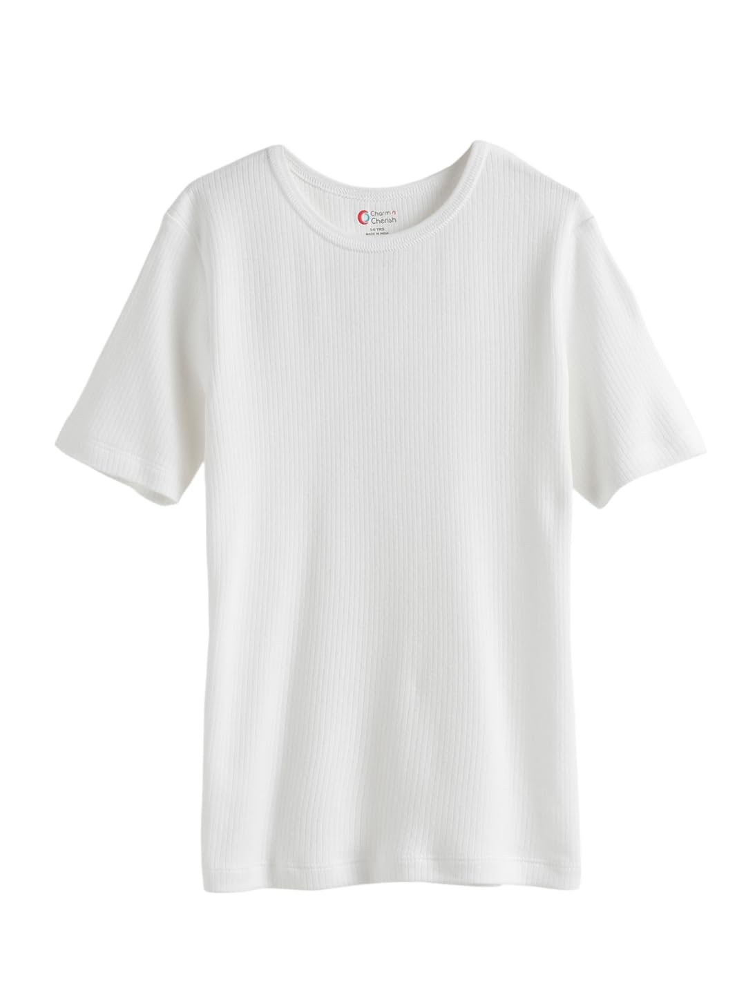 CHARM N CHERISH Thermal Top for Boys and Girls, Solid Short Sleeve Thermal Vest for Kids, Pack of 1-picture-12