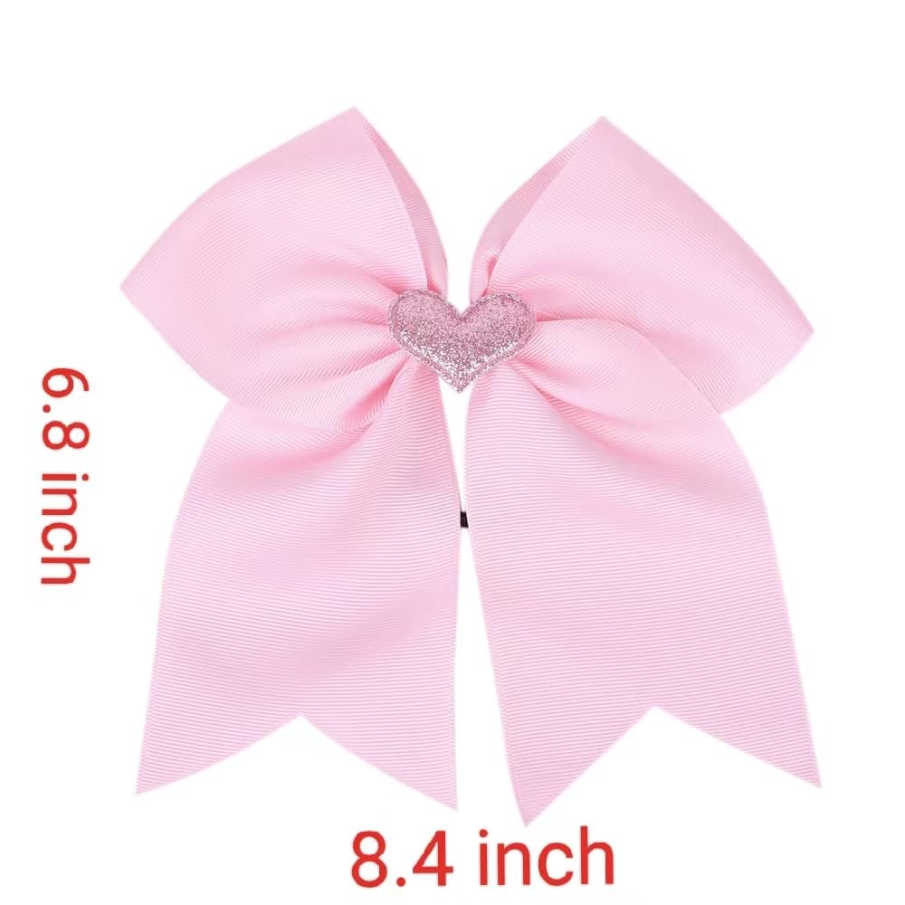 2 Pieces Valentine's Day Bows Decoration Large Bow Red and White Heart Printed Bow for Valentine's Day Home Party Holiday Indoor Outdoor Basket Ornaments Decorating (Fresh Style) (Pink.)