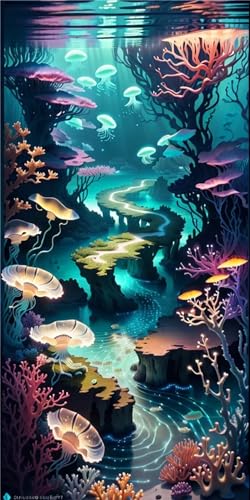 Diamond Painting 5D Sous-marin Grand Format 70x140cm pour Loisirs Créatifs Adultes