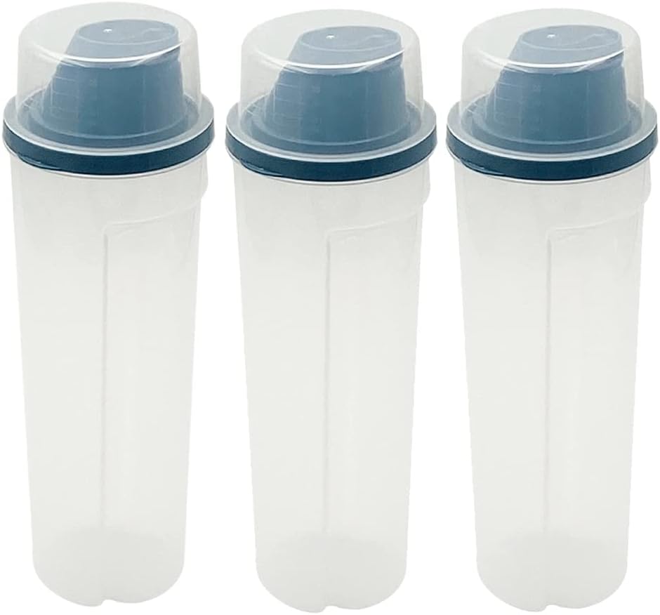 kitchen jars Plastic Storage Box Kitchen Food Grains Cereal Containers Tall Food Storage Spaghetti Noodle/Pasta Container With Scale Lid Useful Container Set (Color : 3pcs blue)