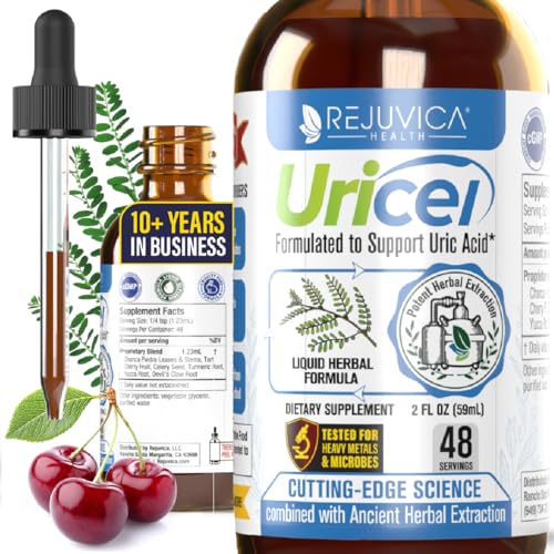 Uricel - Advanced Uric Acid Support & Cleanse Supplement - Joint & Kidney Support - Liquid Delivery for Better Absorption - Tart Cherry Chanca Piedra Celery Seed & Turmeric - 2 fl oz