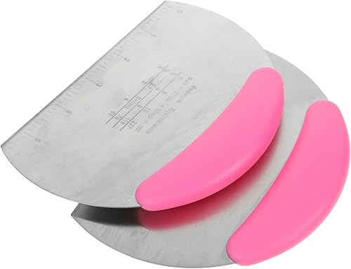 Hemoton 2 herramientas para parrilla de masa de pizza, 2 piezas, raspador de masa de acero inoxidable, cortador de masa de pasteles, raspadores para