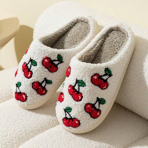 Image of Women's Men's Cute Fuzzy Heart Slippers Memory Foam Fluffy Couple Slippers Cozy House Indoor Outdoor Shoes