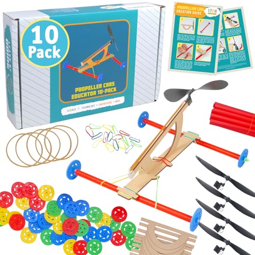 10-Pack Rubber Band Propeller Car Kit