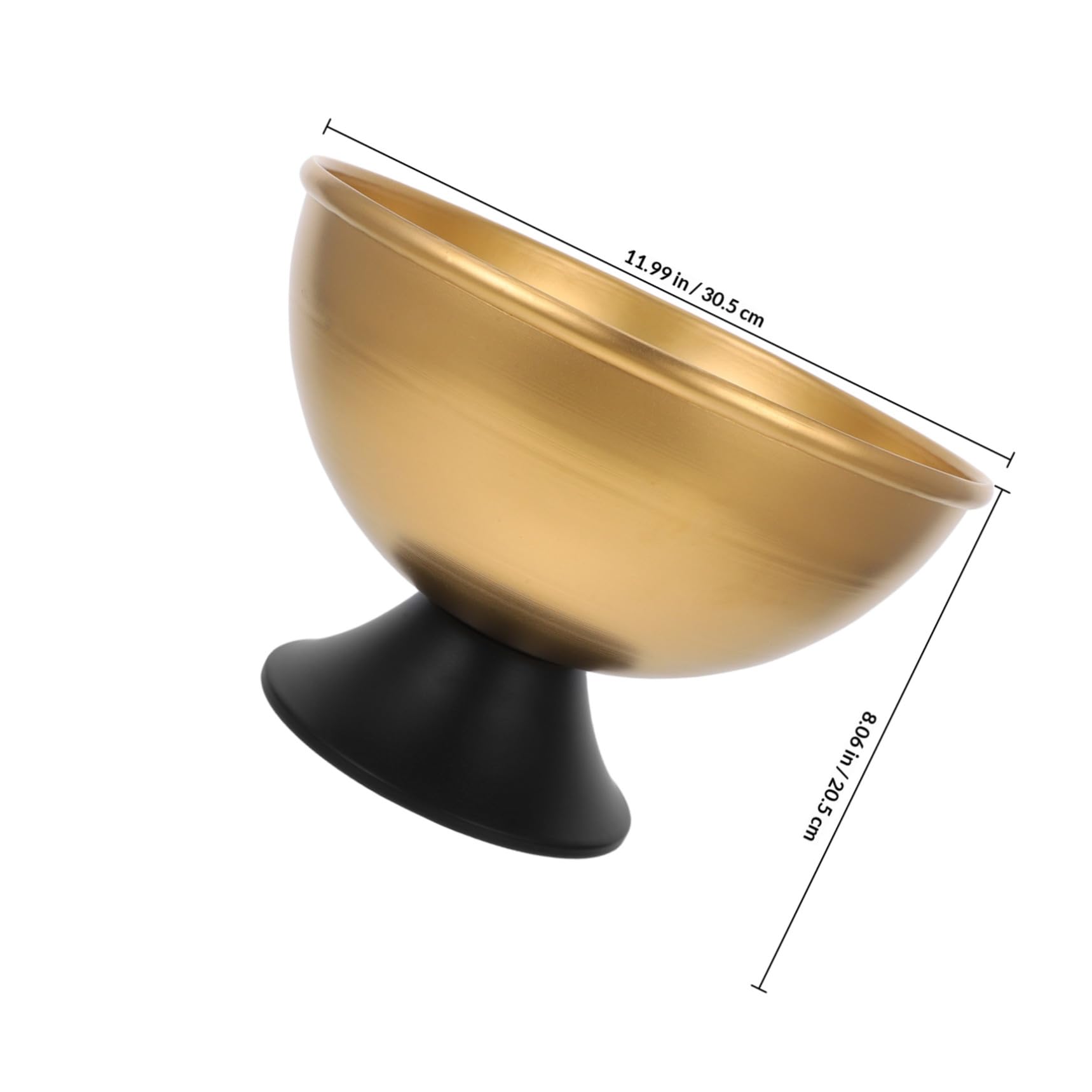 Goldene Metallschüssel mit Fuß aus Eisen, Breite Öffnung für Blumen | Elegantes Design, Schalenförmig für Tischdeko und Hochzeitsfeiern, 1 Stück