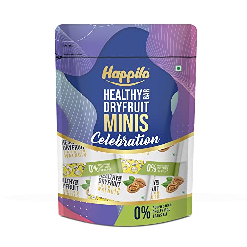 Happilo Premium Walnuts Healthy Mini Dry Fruit Bar Pack Of 12 (15g Each), Healthy Snack, High In Protein Nuts, No Added Sugar For Rs. 185 @ 49 %