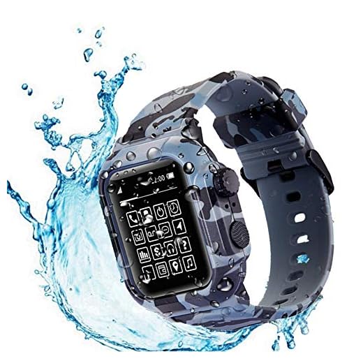Compatible Apple Watch Series 6 44mm Waterproof Case , Tomcrazy IP68 Full Sealed Shockproof Cover for iWatch 5 /4/SE with Watch Band (Camouflage)