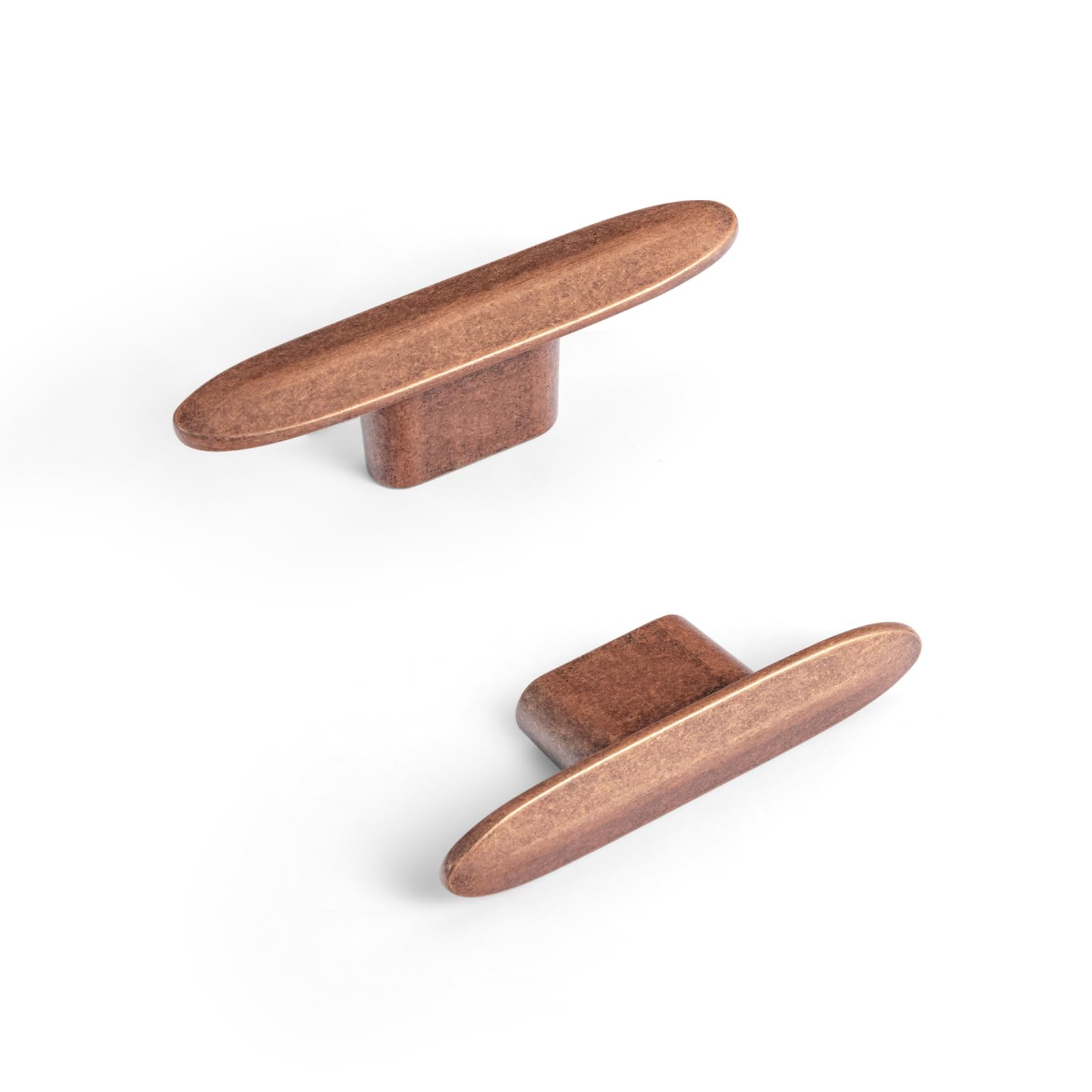 Goo-Ki 6 Pack Antique Copper Cabinet Knob Drawer Knobs - 2.2" Full Length Vinatge Retro Single Hole/Screw Bar Pulls Handles Zinc Alloy Hardware for