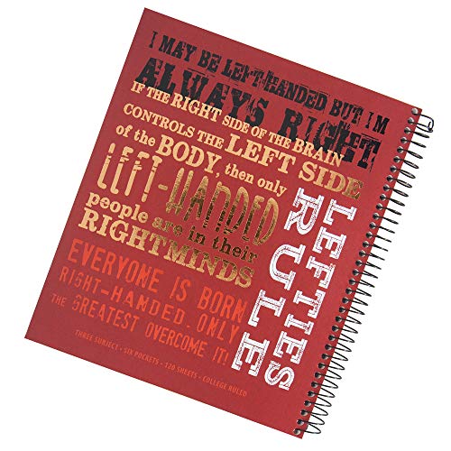 Cahier à spirale gaucher avec proverbes amusants bloc notes rouge