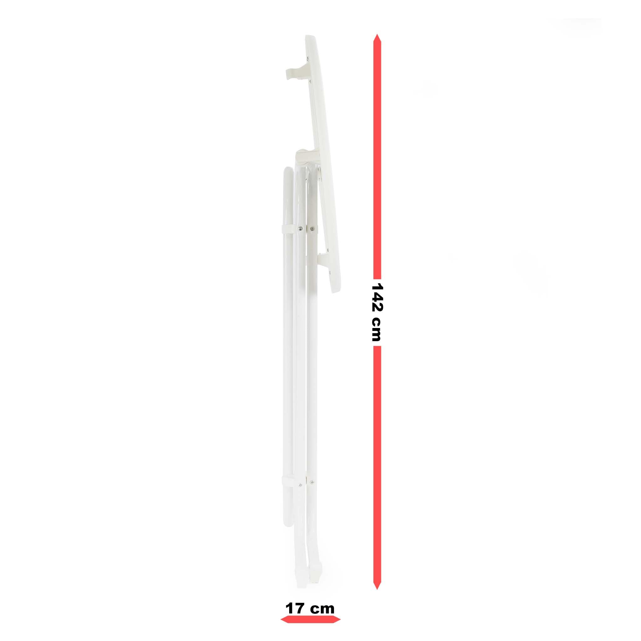 klappbarer Bistrotisch in Weiß Ø80cm runder Stehtisch Indoor/Outdoor Klapptisch 110cm hoch