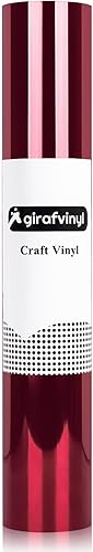Miniatura 7 de GIRAFVINYL Vinilo holográfico de transferencia de calor, 12 pulgadas x 8 pies, vinilo metálico suave color burdeos para planchar en camisetas