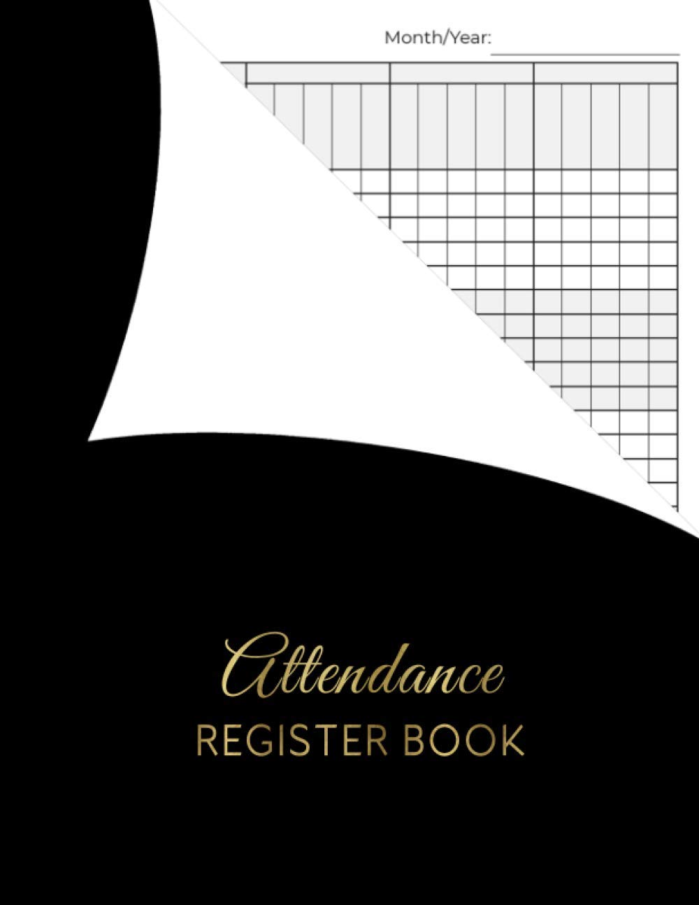 Attendance Register Book: 30 Names Attendance Record for Teachers, Black & Golden