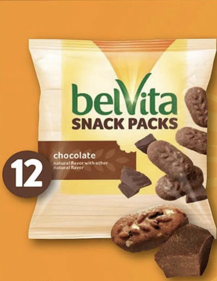 Miniatura 6 de BelVita - Paquetes variados de galletas de desayuno  3 sabores naturales  12 paquetes de aperitivos belVita de chocolate, 12 paquetes de aperitivos