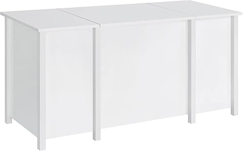 Miniatura 8 de Coaster Dylan - Escritorio contemporáneo de madera para oficina en casa de 4 cajones color blanco de alto brillo