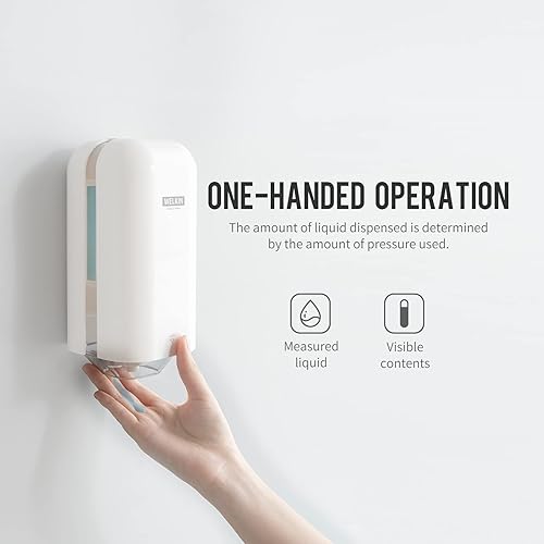 Miniatura 5 de WELKIN Dispensador de jabón para montaje en pared, dispensador manual de jabón líquido de 16.9 oz/16.9 fl oz montado en la pared para baño, hogar,