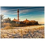 Faro de la isla de Sanibel en la isla de Sanibel, Florida, 1000 piezas, hecho en Estados Unidos