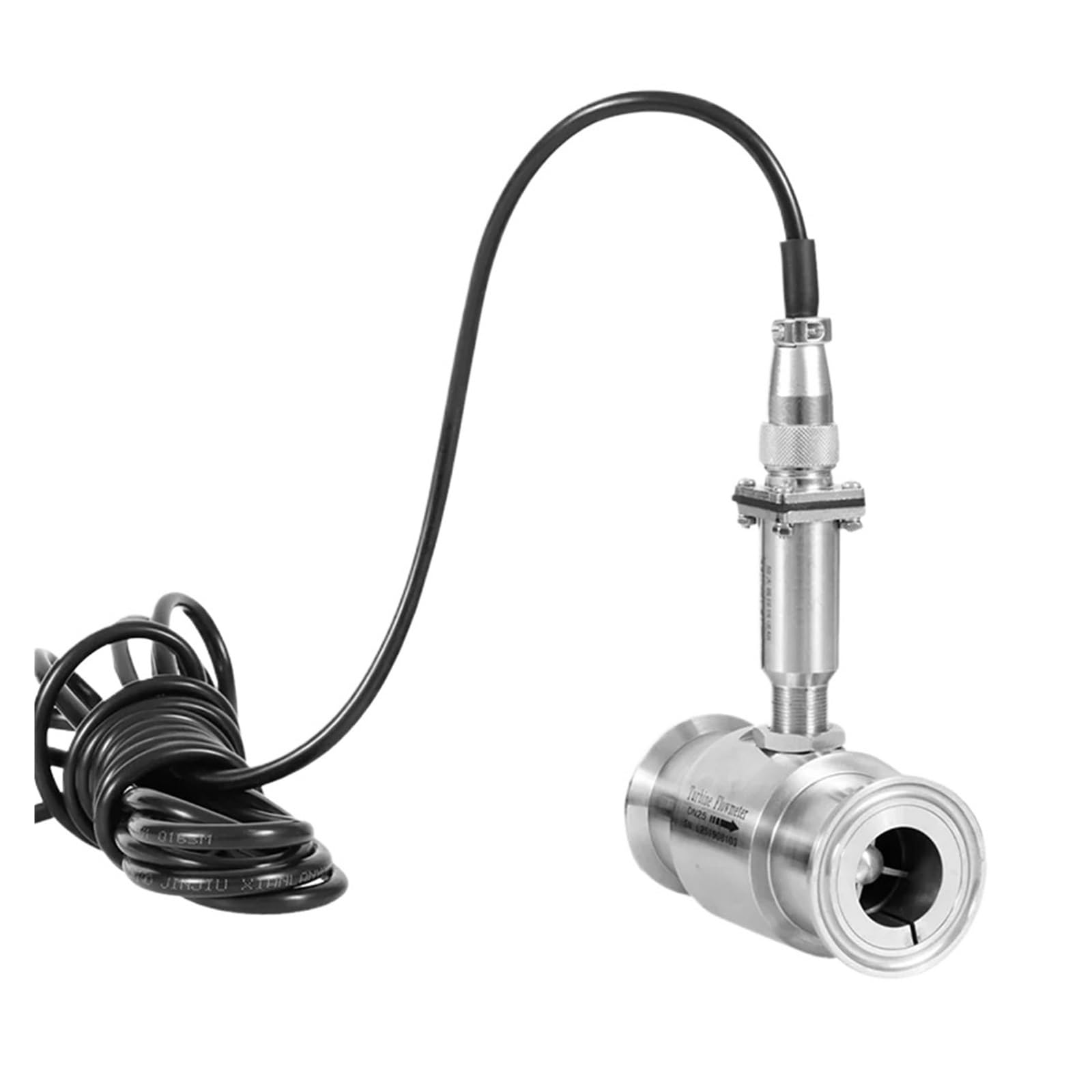 MXXDMOPD Tri Clamp Turbine Flowmeter Water Sensor Stainless Steel Pulse Signal(DN15 RS485)