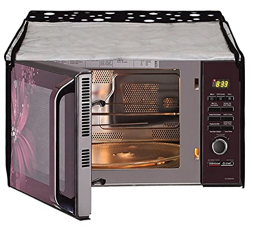 Image of Microwave Oven Top PVC Cover for Samsung 28L | CE1041DSB2 /TL | Convection Microwave Oven | Full Closure Cover for Samsung | Attractive Digital Prints | Dustproof |Water Resistant (Black)