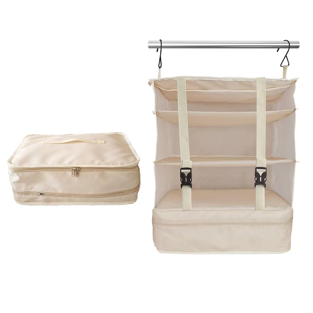 ✳️ 吊り下げ 収納 ベージュ XL S字フック トラベル グッズ トラベル