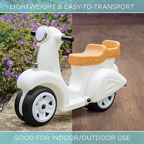 Step2 Ride Along Scooter – White – Ride On Toy With Vintage-Style Design, Foot-To-Floor Toddler Scooter With Four Wheels For Extra Stability #TOP4