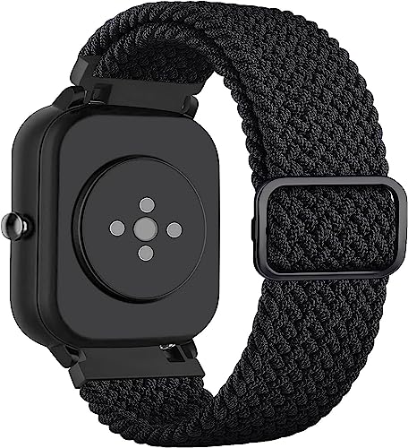Wanme Bracelet pour Amazfit GTS 2 Mini/GTS 4 Mini/Amazfit Bip U Pro/Bip 3 Pro, 20mm Élastique en Nylon Tressé Réglable Bracelet des Remplacement pour...