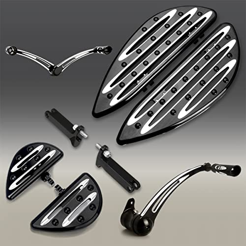 Black Aluminum Edge Cut Floorboards + Rear Brake Toe Heel Shifter Levers For Harley Touring Fltr Flht 1997-2007 Street Glide Flhx 2006-2007 #TOP3