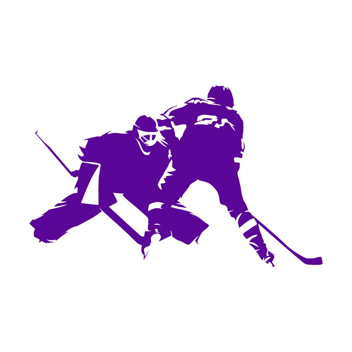 Ice Hockey Players Wall Stickers Sportsman Game Sports Vinyl Wall Decal Teen Room Self-Adhesive Wall Door Decorative Small - 35x57cm — image 1