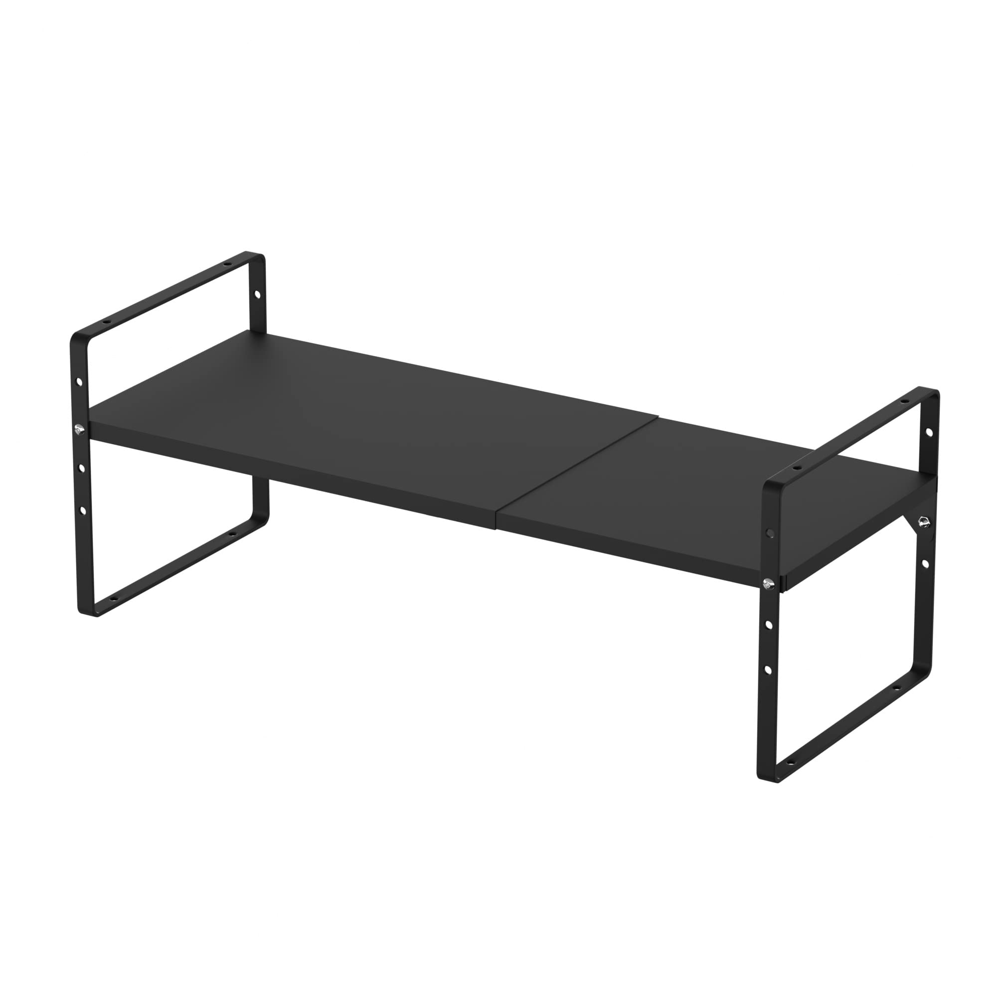 ARCCI Expandable Cabinet Shelf Organizers, Stackable Metal Pantry Storage Shelves Rack, Adjustable Kitchen Counter Shelf for Cabinets, Countertop, Cupboard Organizers and Storage, Black