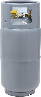 Flame King YSN335 33.5LB Steel Forklift Propane Tank with Gauge - DOT/TC Certified, Liquid Draw, Gray