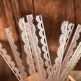 Obujopal 40 Pcs Transparent Lace PET Stickers for Scrapbooking Junk Journal Card Making Collage Diary Planner Notebook Letter Photo Album Craft Project Decoration, 5 Patterns (Brown)