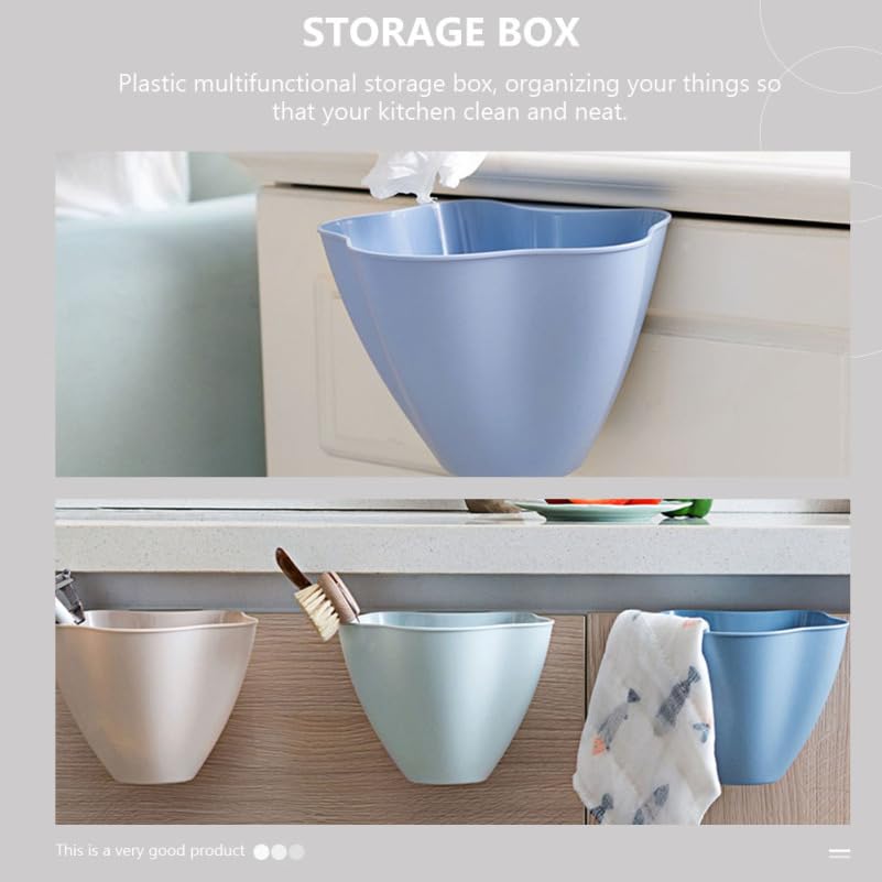 Healifty Hanging Kitchen Trash can: 3 Pack Small Cabinet Door Compost Bin Set, Over the Counter Garbage Waste Basket for Rv, Bathroom Vanity and Under Sink Prep