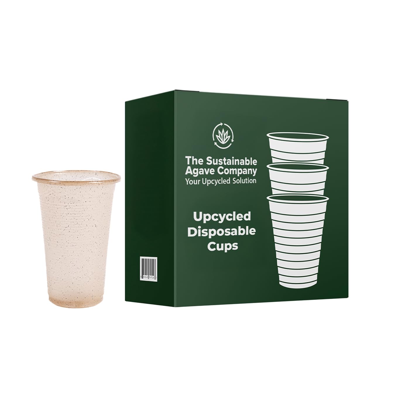 Sustainable Agave Co - Sweet Agave Fiber Cups - 12 Ounce - 50 Count Plant-Based, Made With Upcycled Materials - Clear