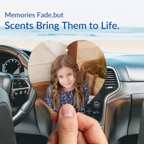 Image of Custom Air Fresheners with Picture for Car | Personalized Photo Gifts; Double-Sided Print; Hanging Ornament; Scent Choice Available; Heart Shape