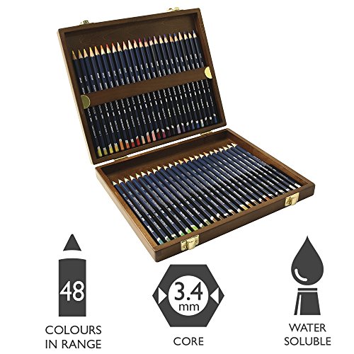 Derwent Watercolor Pencils, 3.4Mm Core, Wooden Box, 48 Count (0700758) #TOP1