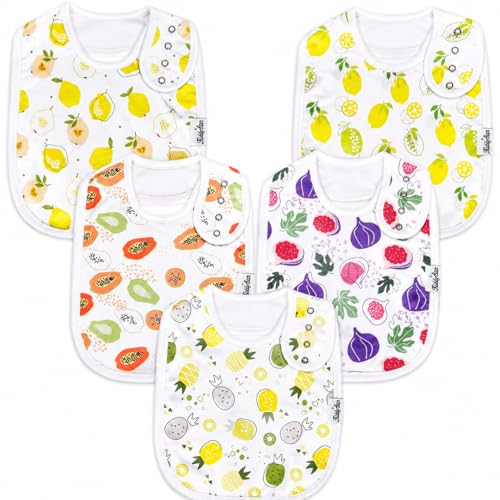 Image of KiddyStar Premium Organic Cotton Bibs for Drooling & Teething Babies