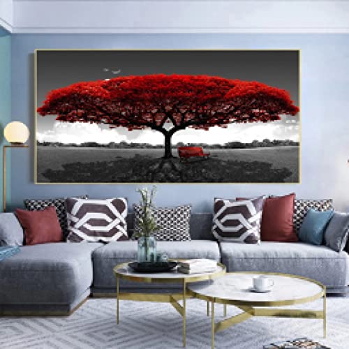 Arbre de Vie Toile Mur Art scandinave grand format 90x180cm