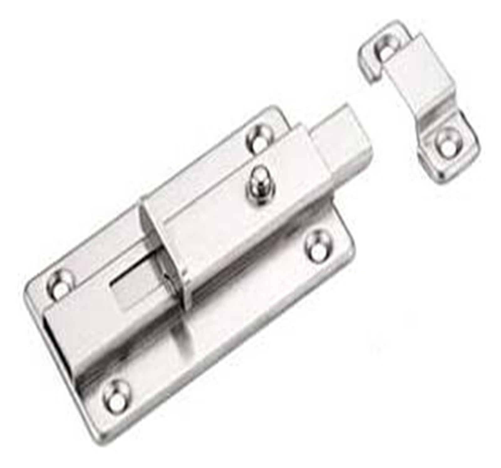 Door Lock Bolt,Slide Bolts Lock，Door Latch Gate LatchSpring Slide LockStainless Steel Security Thicken Door Latch Sliding Lock Barrel(B,4 inch)