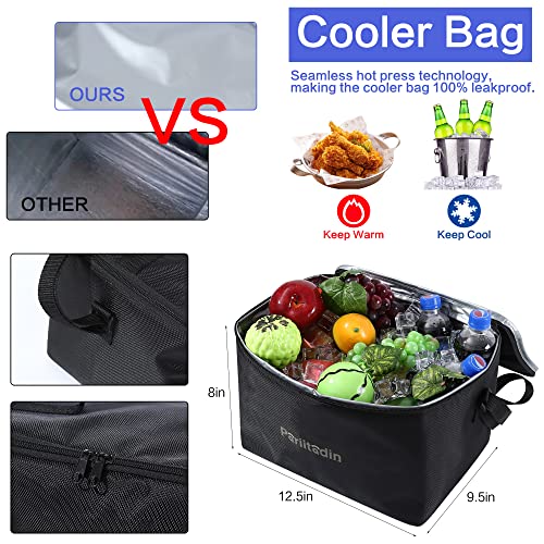 Pariitadin Car Trunk Organizer For Suv Car Truck With Insulated Cooler Bag, 3 Compartments Collapsible Waterproof Trunk Storage Organizer With Removable Dividers, Foldable Lid And Securing Straps(4 In1, Black) #TOP2