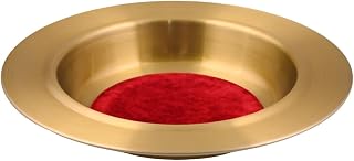 Communion Ware | Communion Bowl | Church Collection Plate with Red Felt | Church Offering Plates | Church Donation Plate | Communion Supplies | Stainless Steel - Matte Gold Finish