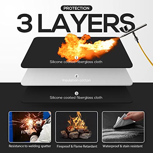 FLASLD Magnet Flame Protector for Soldering and Brazing 18''x18'' High-Temperature PlumberPad Heat Shield, Fire Resistant Welding Mat - Image 3