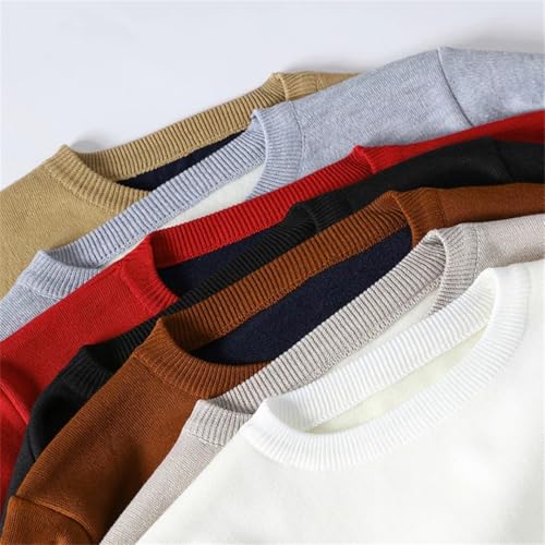 ERFMFKL Men's Pullover Sweaters Casual Slim Fit Crew Neck Long Sleeves Knitted Jumper Sweater3
