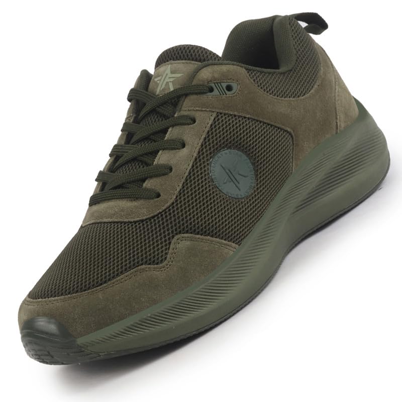 Image of FAUSTO Men Suede Leather Breathable Broad Feet Classic Casual Shoes | All Day Comfortable Walking Sneakers | Memory Cushioned Insole with Anti Skid TPR Sole