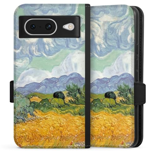 Coque rabat Google Pixel 8 motif Champ de blé étui folio aimanté finition haut de gamme
