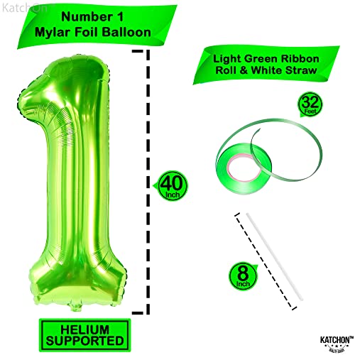 Image of KatchOn Light Green Number 1 Balloon 40 Inch
