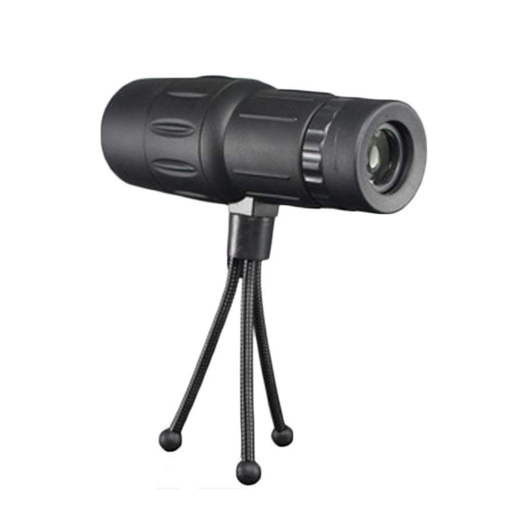 Monocular Telescope 10x42 HD BAK4 Monocular Night Vision Waterproof Telescope Birdwatching Scope (Color : Black, Size : B: Monocular+Tripod)
