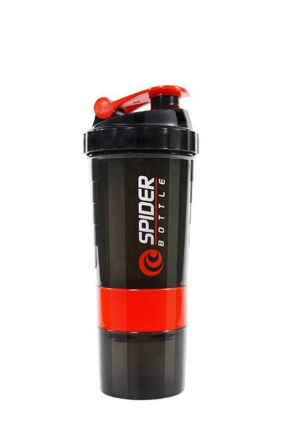 Protein Shaker Bottle/ 100% Leakproof Guarantee Sipper Bottle Ideal for Protein Shaker Bottle/ 500ml with 2 Storage Compartment Cup for Gym, Yoga, Hiking, Cycling, BPA Free Material. (Red)-image-10