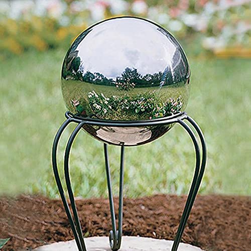 LYEAA Roestvrij staal Gazing Ball, 120-150mm reflecterende tuin bol, Spiegel gepolijst holle bal, Drijvende vijver ballen, Naadloze Gazing Globe voor Home Garden Ornament Decoraties - Afbeelding 6