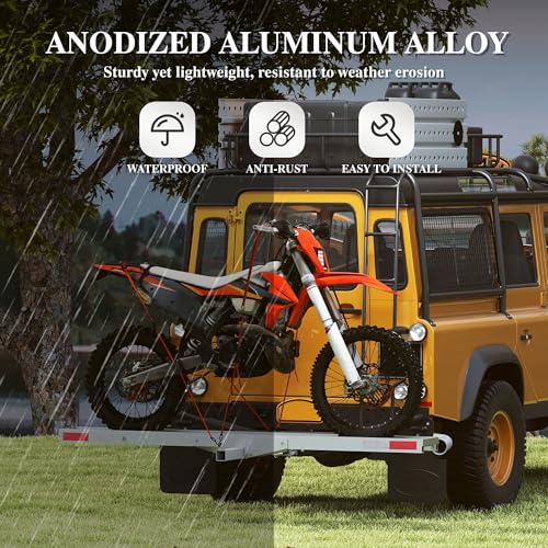 Porta moto con rampa de aluminio para receptor 2", carga 400 lb miniatura 4